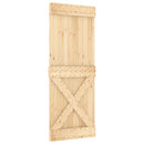 Skydedør Natur og hvid 80 x 210 cm Massivt Fyrretræ