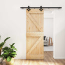 Skydedør Naturfarvet og sort 70 x 210 cm Massivt Fyrretræ