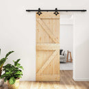 Skydedør Naturfarvet og sort 70 x 210 cm Massivt Fyrretræ