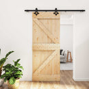 Skydedør Naturfarvet og sort 85 x 210 cm Massivt Fyrretræ