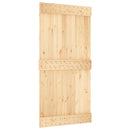 Skydedør Naturfarvet og sort 100 x 210 cm Massivt Fyrretræ