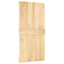 Skydedør Naturfarvet og sort 100 x 210 cm Massivt Fyrretræ