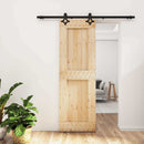 Skydedør Naturfarvet og sort 70 x 210 cm Massivt Fyrretræ