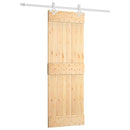 Skydedør Natur og hvid 70 x 210 cm Massivt Fyrretræ