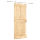 Skydedør Natur og hvid 85 x 210 cm Massivt Fyrretræ