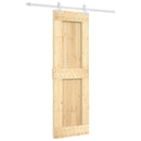 Skydedør Natur og hvid 70 x 210 cm Massivt Fyrretræ