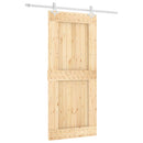 Skydedør Natur og hvid 90 x 210 cm Massivt Fyrretræ