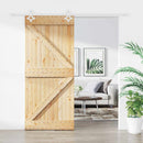 Skydedør Natur og hvid 100 x 210 cm Massivt fyrretræ