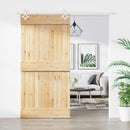 Skydedør Natur og hvid 100 x 210 cm Massivt Fyrretræ