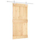 Skydedør Natur og hvid 100 x 210 cm Massivt Fyrretræ