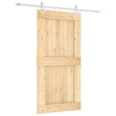 Skydedør Natur og hvid 100 x 210 cm Massivt Fyrretræ