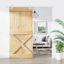 Skydedør Natur og hvid 95 x 210 cm Massivt Fyrretræ
