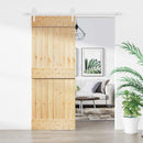 Skydedør Natur og hvid 80 x 210 cm Massivt Fyrretræ