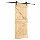 Skydedør Naturfarvet og sort 85 x 210 cm Massivt Fyrretræ