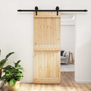 Skydedør Naturfarvet og sort 80 x 210 cm Massivt Fyrretræ