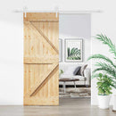 Skydedør Natur og hvid 85 x 210 cm Massivt Fyrretræ