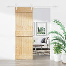 Skydedør Natur og hvid 70 x 210 cm Massivt Fyrretræ