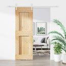 Skydedør Natur og hvid 70 x 210 cm Massivt Fyrretræ