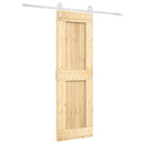 Skydedør Natur og hvid 70 x 210 cm Massivt Fyrretræ