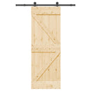 Skydedør NARVIK 70 x 210 cm (152,5 cm) Naturfarvet og sort
