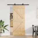 Skydedør NARVIK 85 x 210 cm (152,5 cm) Naturfarvet og sort