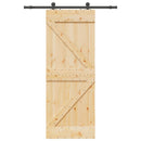 Skydedør NARVIK 80 x 210 cm (152,5 cm) Naturfarvet og sort