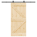 Skydedør NARVIK Naturfarvet og sort 95 x 210 cm (213,5 cm)