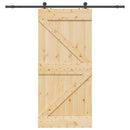 Skydedør NARVIK Naturfarvet og sort 90 x 210 cm (213,5 cm)