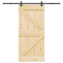 Skydedør NARVIK Naturfarvet og sort 95 x 210 cm (213,5 cm)