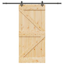 Skydedør NARVIK Naturfarvet og sort 100 x 210 cm (213,5 cm)