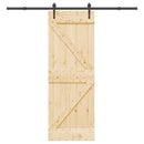 Skydedør NARVIK Naturfarvet og sort 70 x 210 cm (213,5 cm)