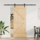 Skydedør NARVIK Naturfarvet og sort 85 x 210 cm (213,5 cm)