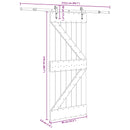 Skydedør NARVIK Naturfarvet og sort 85 x 210 cm (213,5 cm)