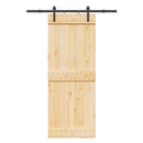 Skydedør NARVIK Naturfarvet og sort 80 x 210 cm (152,5 cm)