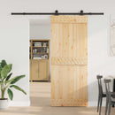 Skydedør NARVIK 85 x 210 cm (213,5 cm) Naturfarvet og sort