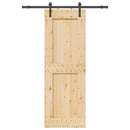 Skydedør NARVIK Naturfarvet og sort 85 x 210 cm (152,5 cm)