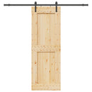 Skydedør NARVIK Naturfarvet og sort 80 x 210 cm (213,5 cm)