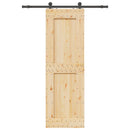 Skydedør NARVIK Naturfarvet og sort 70 x 210 cm (152,5 cm)