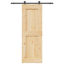 Skydedør NARVIK Naturfarvet og sort 80 x 210 cm (152,5 cm)