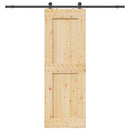 Skydedør NARVIK Naturfarvet og sort 80 x 210 cm (213,5 cm)