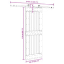 Skydedør NARVIK 85 x 210 cm (213,5 cm) Naturfarvet og sort