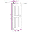 Skydedør NARVIK Naturfarvet og sort 95 x 210 cm (213,5 cm)
