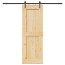 Skydedør NARVIK Naturfarvet og sort 80 x 210 cm (213,5 cm)