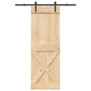 Skydedør NARVIK Naturfarvet og sort 80 x 210 cm (152,5 cm)