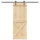 Skydedør NARVIK Naturfarvet og sort 85 x 210 cm (213,5 cm)