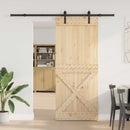 Skydedør NARVIK Naturfarvet og sort 100 x 210 cm (213,5 cm)