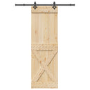 Skydedør NARVIK Naturfarvet og sort 70 x 210 cm (152,5 cm)