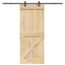 Skydedør NARVIK Naturfarvet og sort 95 x 210 cm (213,5 cm)