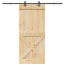 Skydedør NARVIK Naturfarvet og sort 100 x 210 cm (213,5 cm)