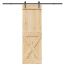 Skydedør NARVIK Naturfarvet og sort 70 x 210 cm (213,5 cm)
